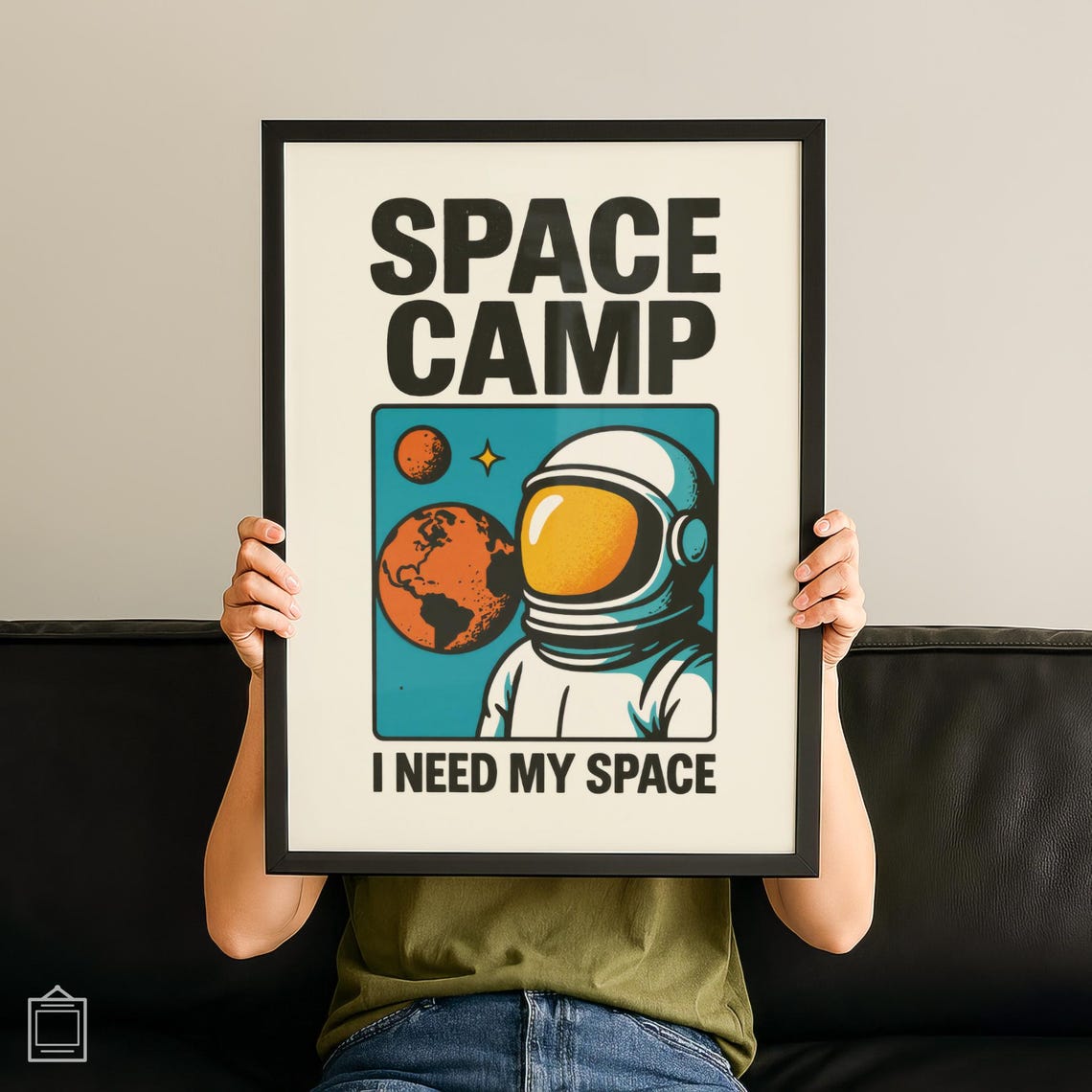 Space Camp I Need My Space Retro Astronaut Pop Quote Art Poster
