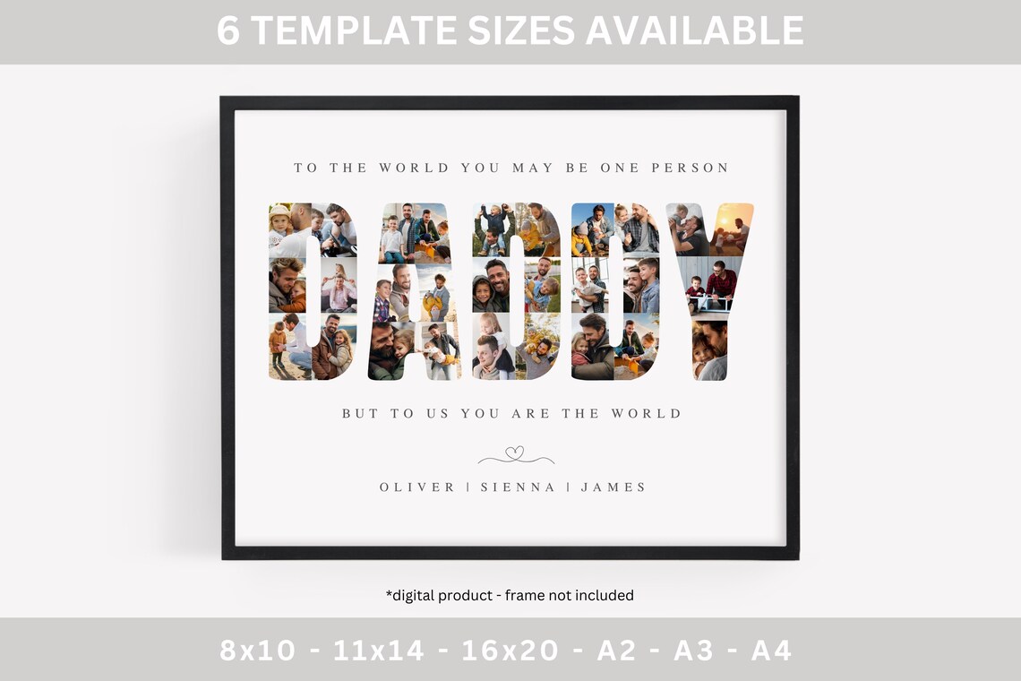 Daddy Photo Collage Template, Gift For Dad - Image 4