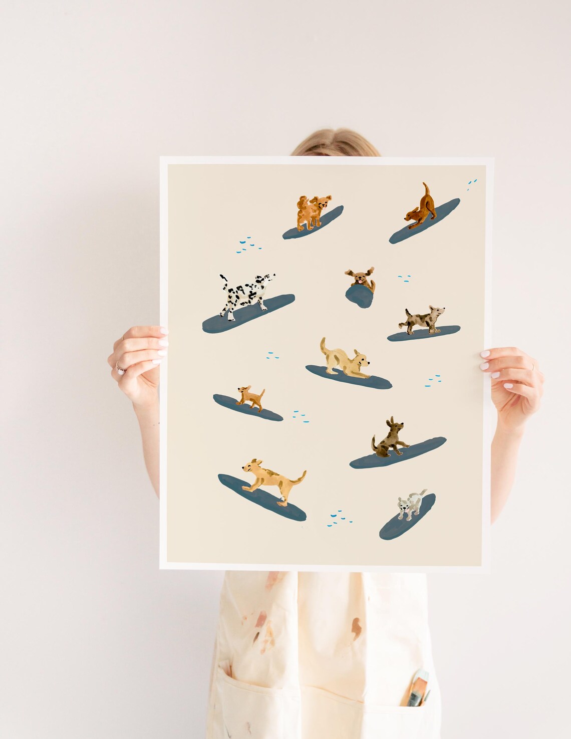 Dogs Surfing Print, Dog Lover Surf Wall Art - Image 2
