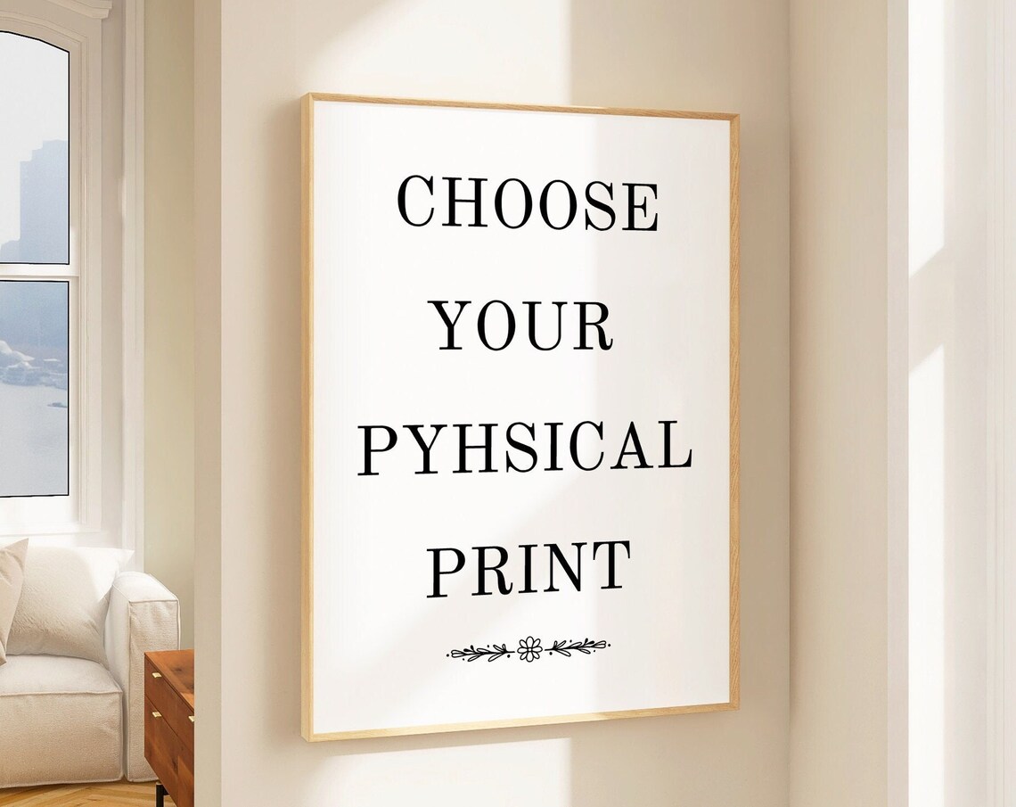 Choose Your Physical Text Minimalist Black Lettering Vertical Template Poster