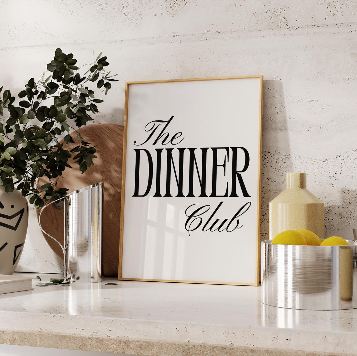 The Dinner Club Elegant Script Typography Kitchen Wall Poster - Image 3
