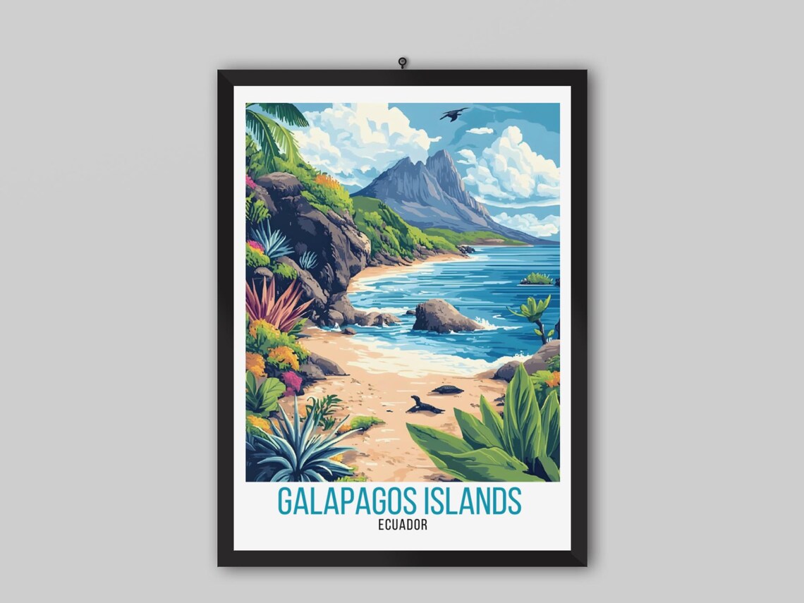 Galpagos Islands Ecuador Travel Poster Wall Art Print Home Decor Gift