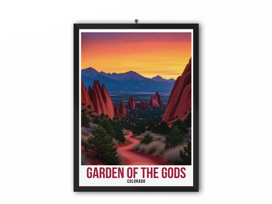 Garden Of The Gods Colorado Travel Print Colorado Poster Colorado Wall Art Garden Of The Gods Poster Garden Of The Gods Travel Print - Image 4