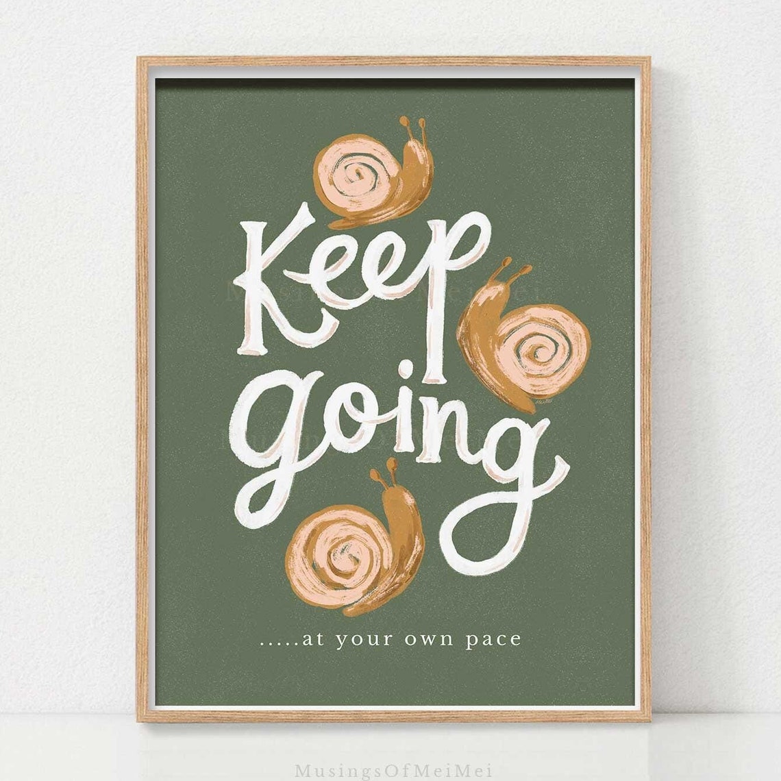 Mindfulness Affirmation Art Print For Selfcare Wellness Slow Living Snail Quote Poster Positive Class