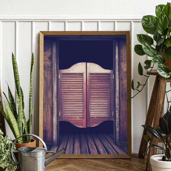 Western Saloon Swinging Doors Rustic Old West Vintage Photo Art Poster