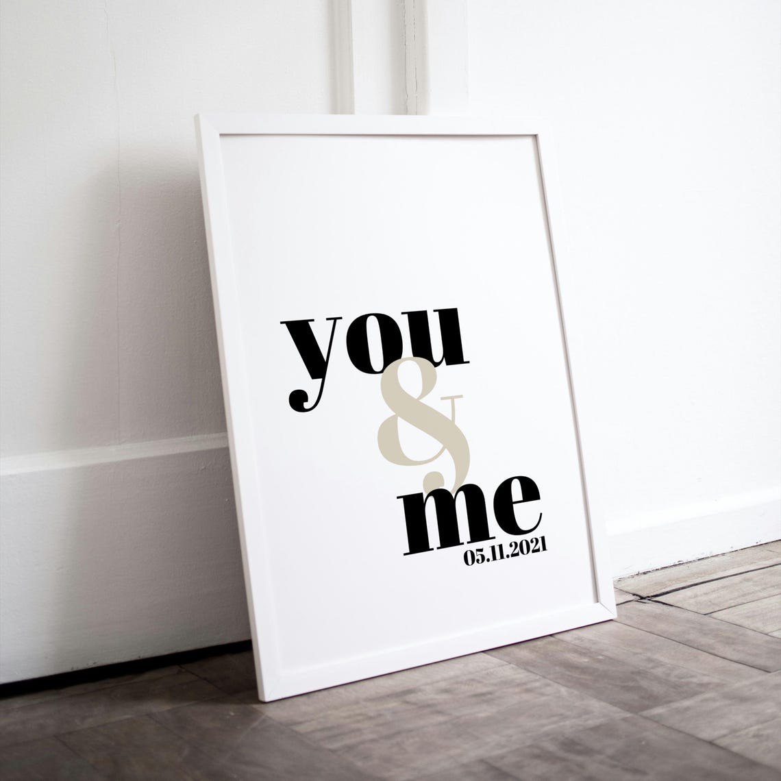 You and Me Custom Date Minimalist Couple Anniversary Love Poster - Image 2