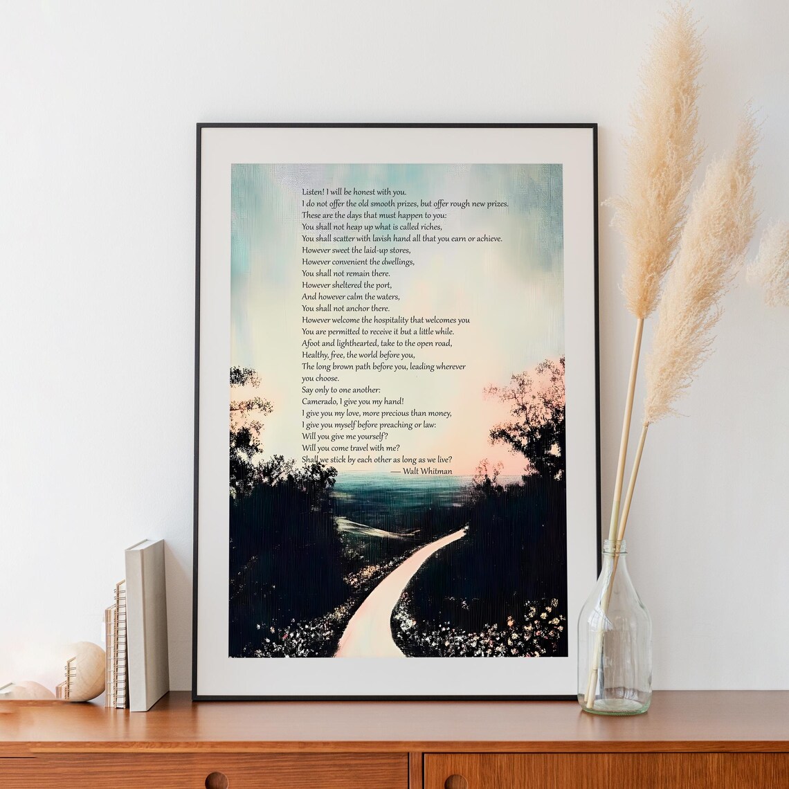 Walt Whitman Song Of The Open Road Poem Typography Art Print