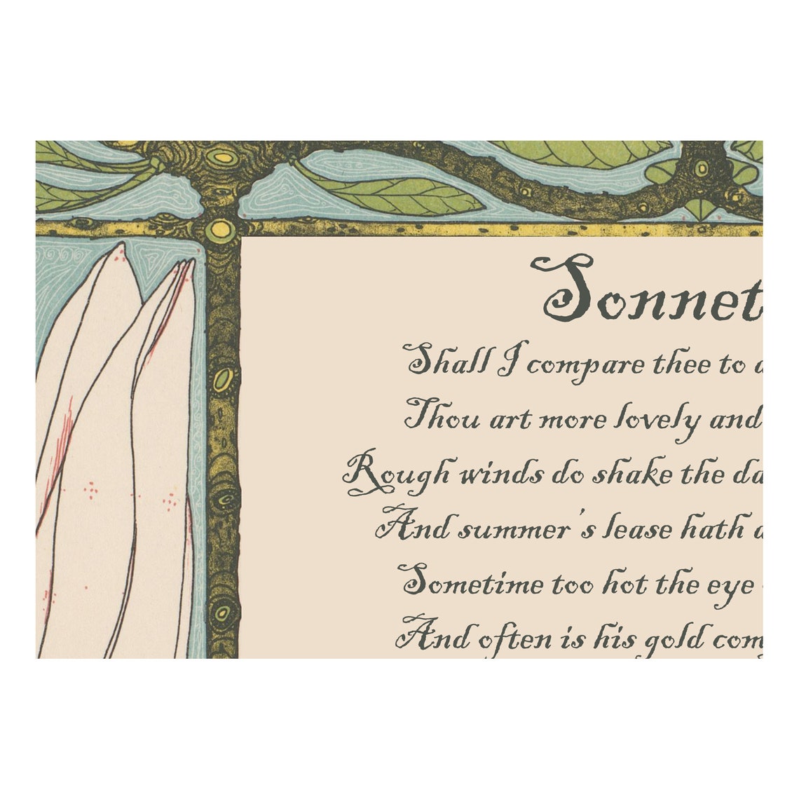 Shakespeare Sonnet 18 Bohemian Anniversary Art Print - Image 2