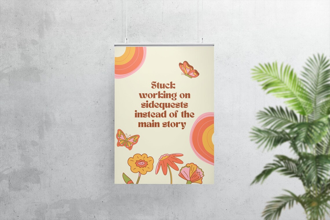 Relatable ADHD Poster Print, Mental Health Office Decor - Image 3