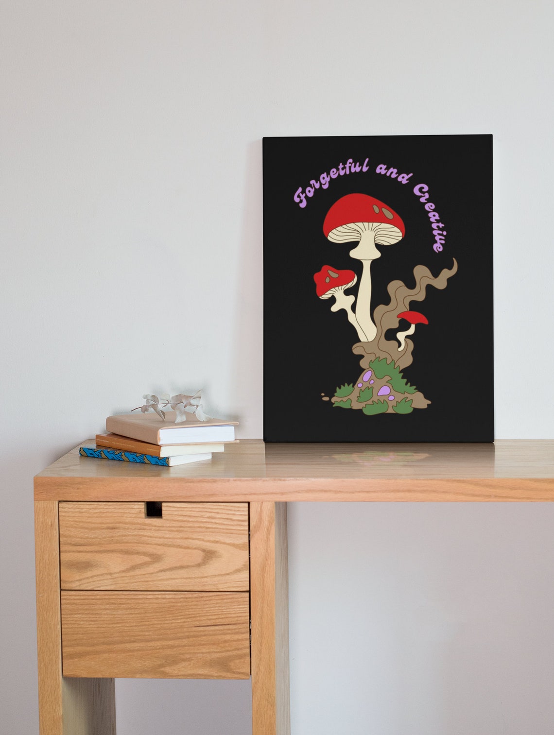 Forgetful And Creative Red Mushroom Cottagecore Dark Art Poster - Image 2