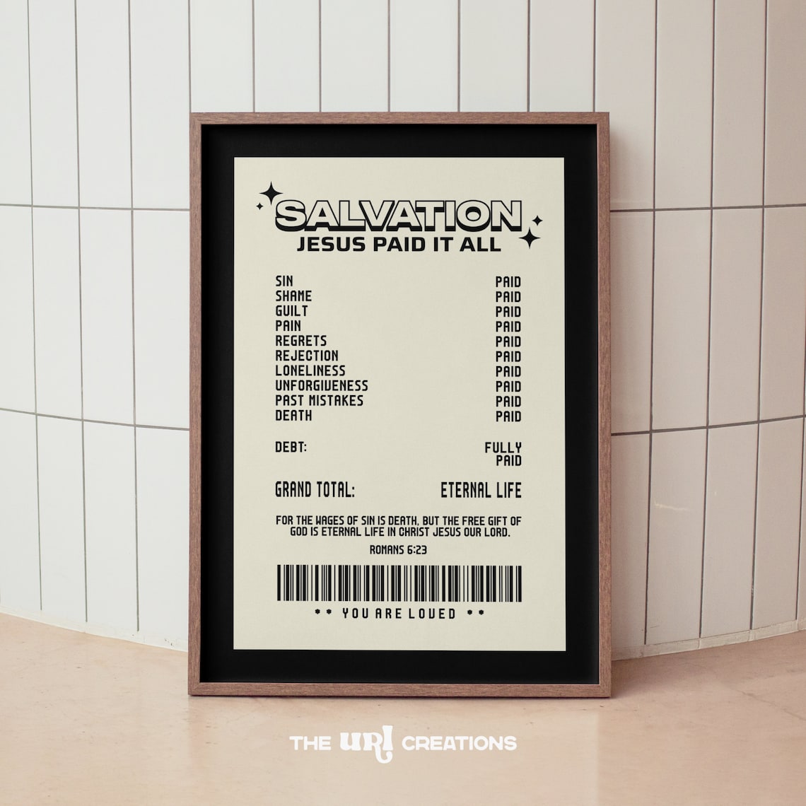 Retro Christian Bible Verse Poster, Modern Scripture