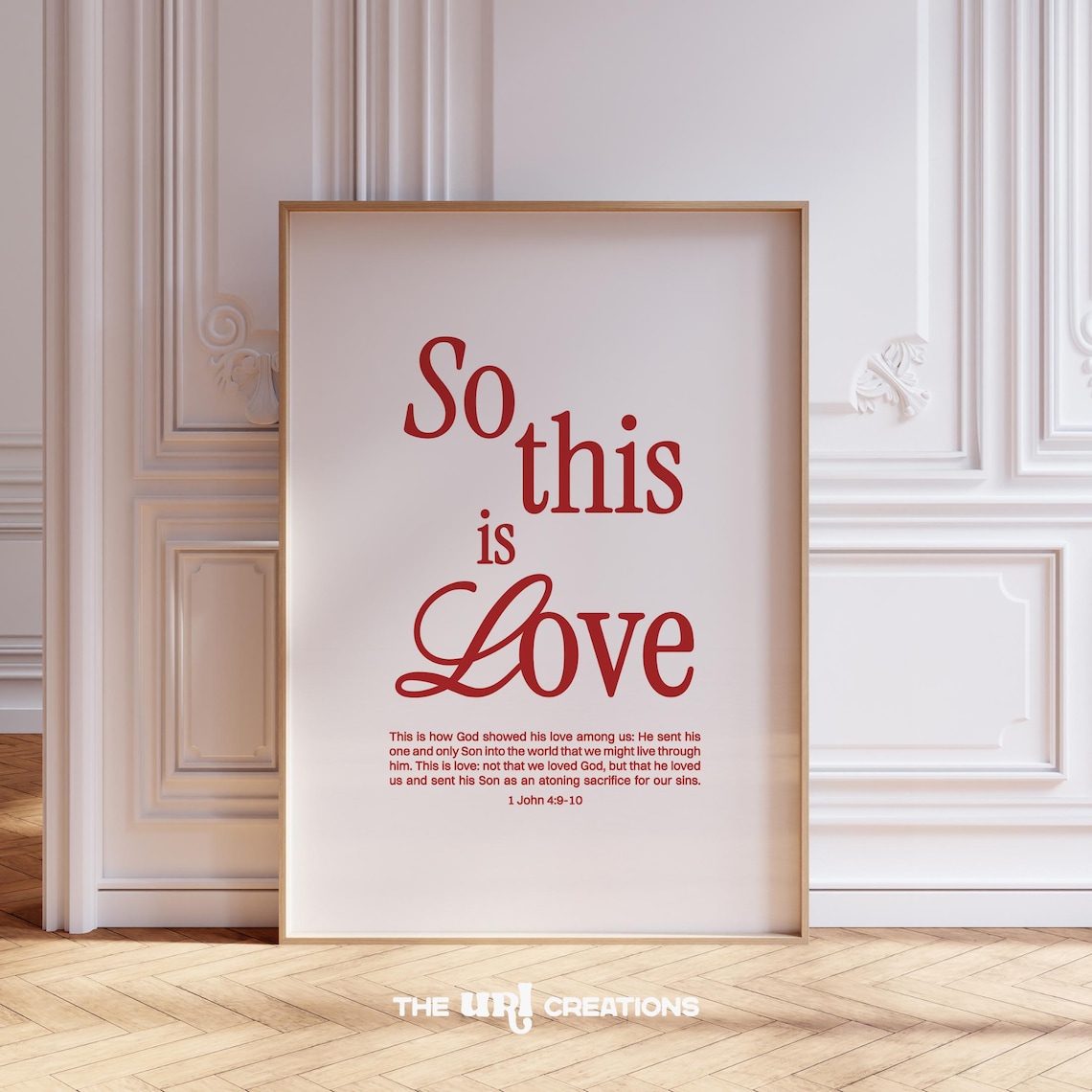 Minimalist Christian Scripture Art Print, 1 John 4