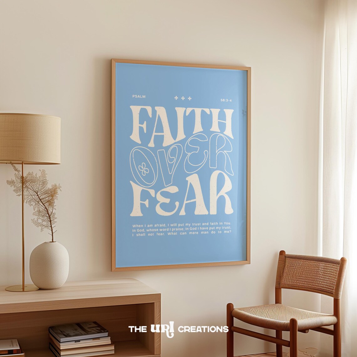 Faith Over Fear Bible Verse Quote Art Print - Image 2