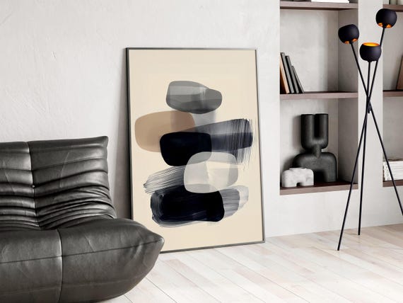Minimalist Japandi Wall Art Abstract Wabi Sabi Poster Neutral Ink Brush Print Earthy Artwork For Calm Modern Interiors