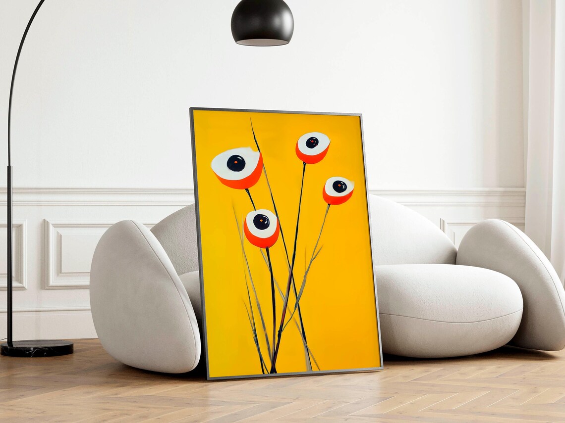 Abstract Botanical, Mid Century Modern Decor
