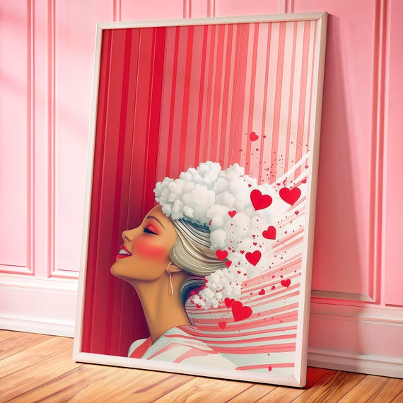 Vibrant Dopamine Decor Poster Romantic Y2k Wall Art Retro Glam Pop Print Bold Feminine Lovecore Home