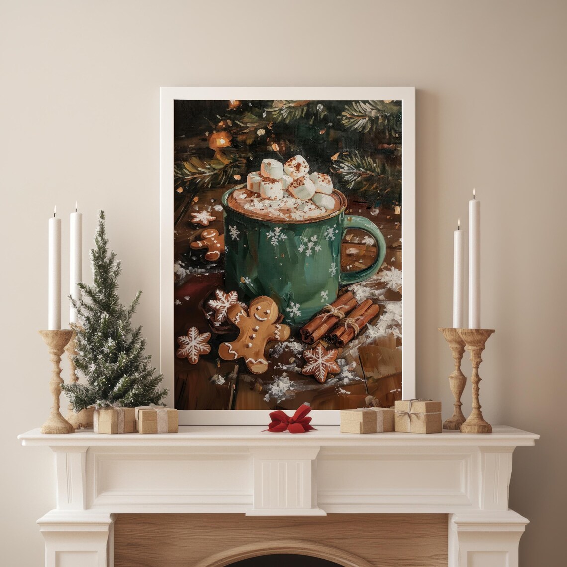 Hot Chocolate Christmas Kitchen Art Print, Winter Drink - Image 6