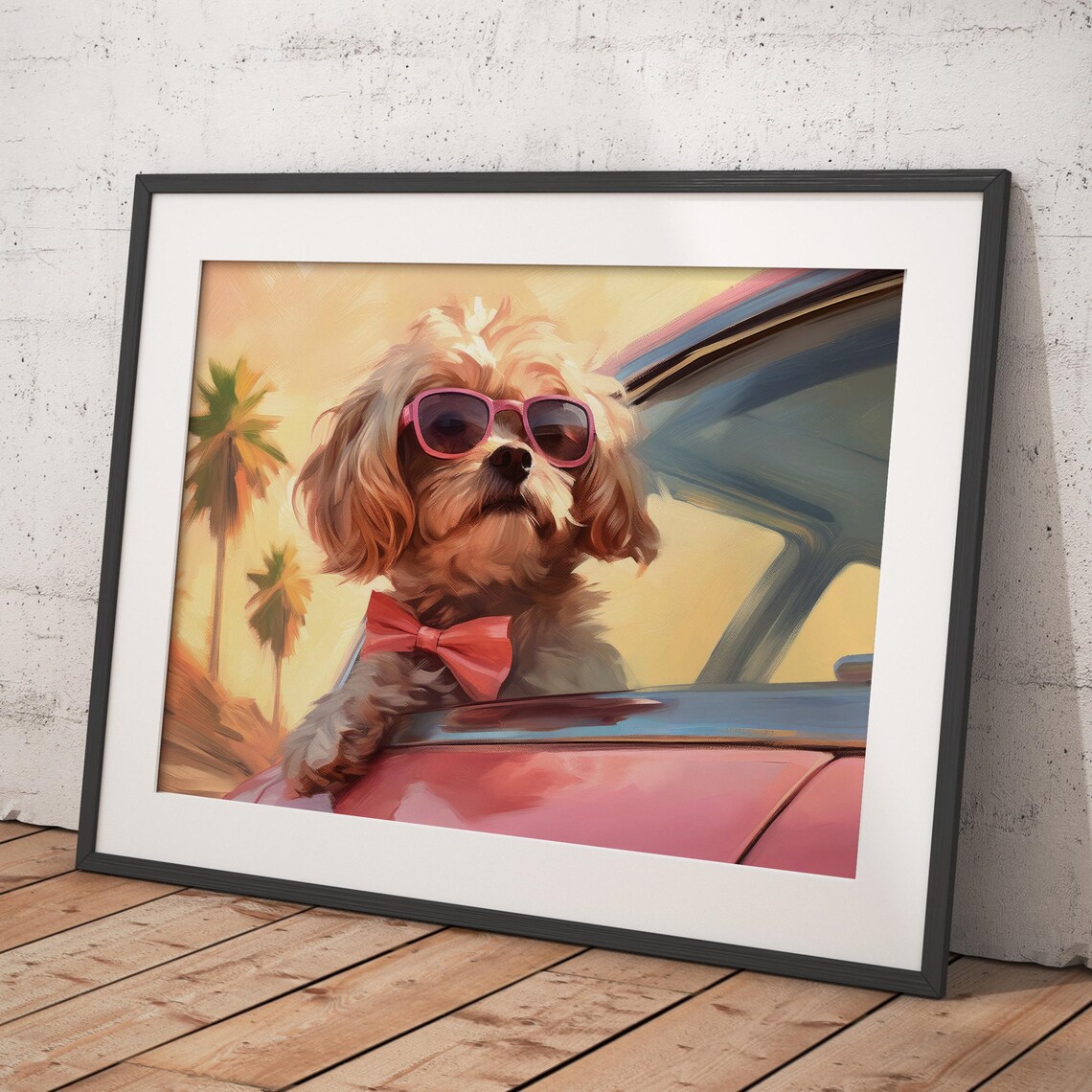 Cute Cavapoo Girly Art Print, Retro Summer Style - Image 5