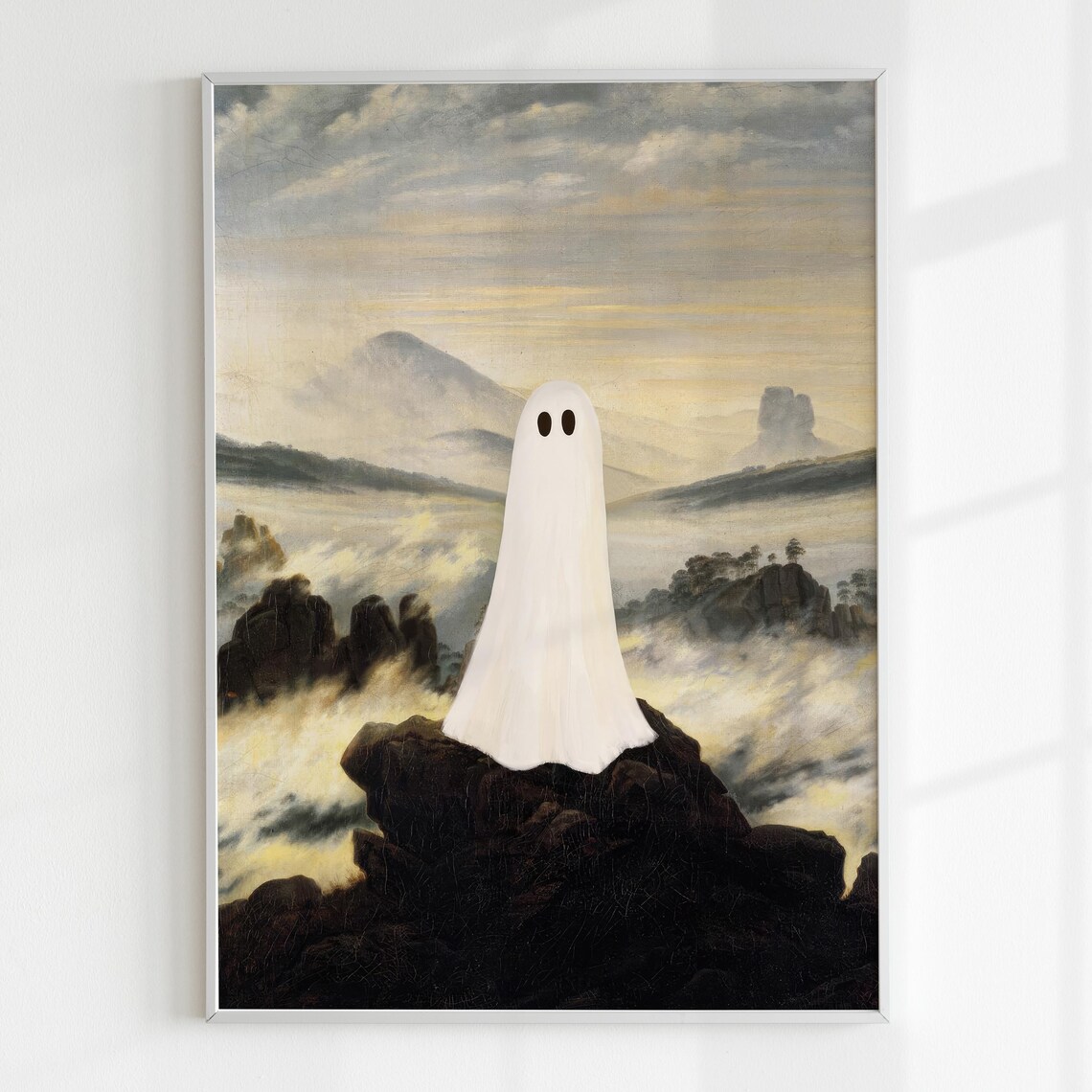 Ghost Above The Sea Of Fog Vintage Halloween Art Print - Image 4