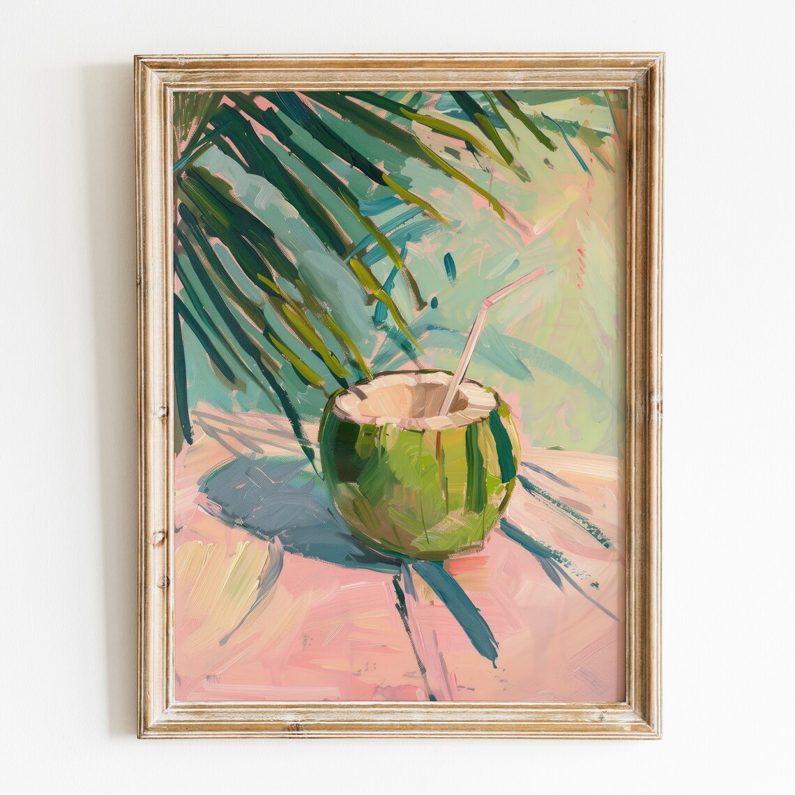 Preppy Coconut Hawaiian Palm Tree Art Print