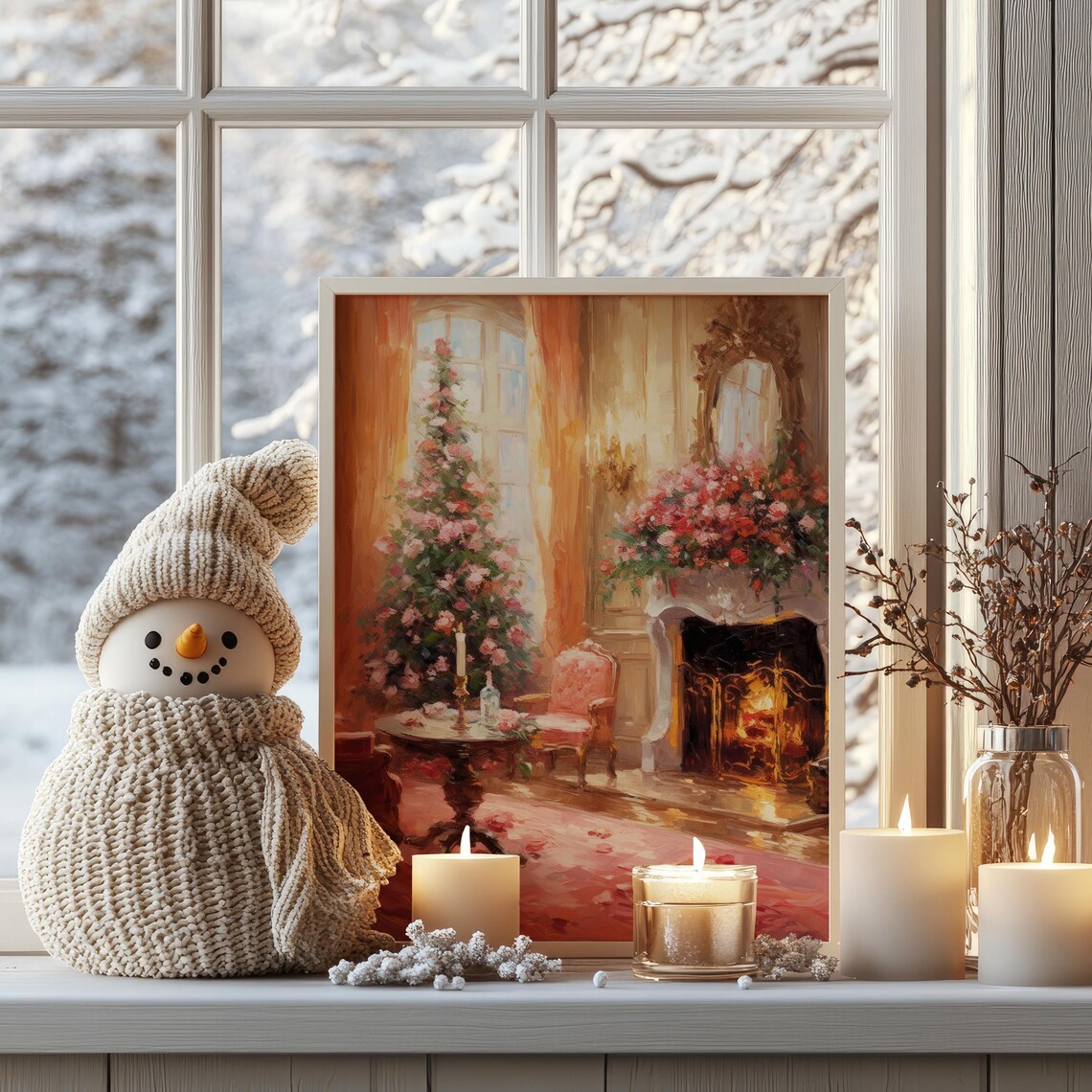 Vintage Christmas Tree, Preppy Christmas Art Print - Image 4