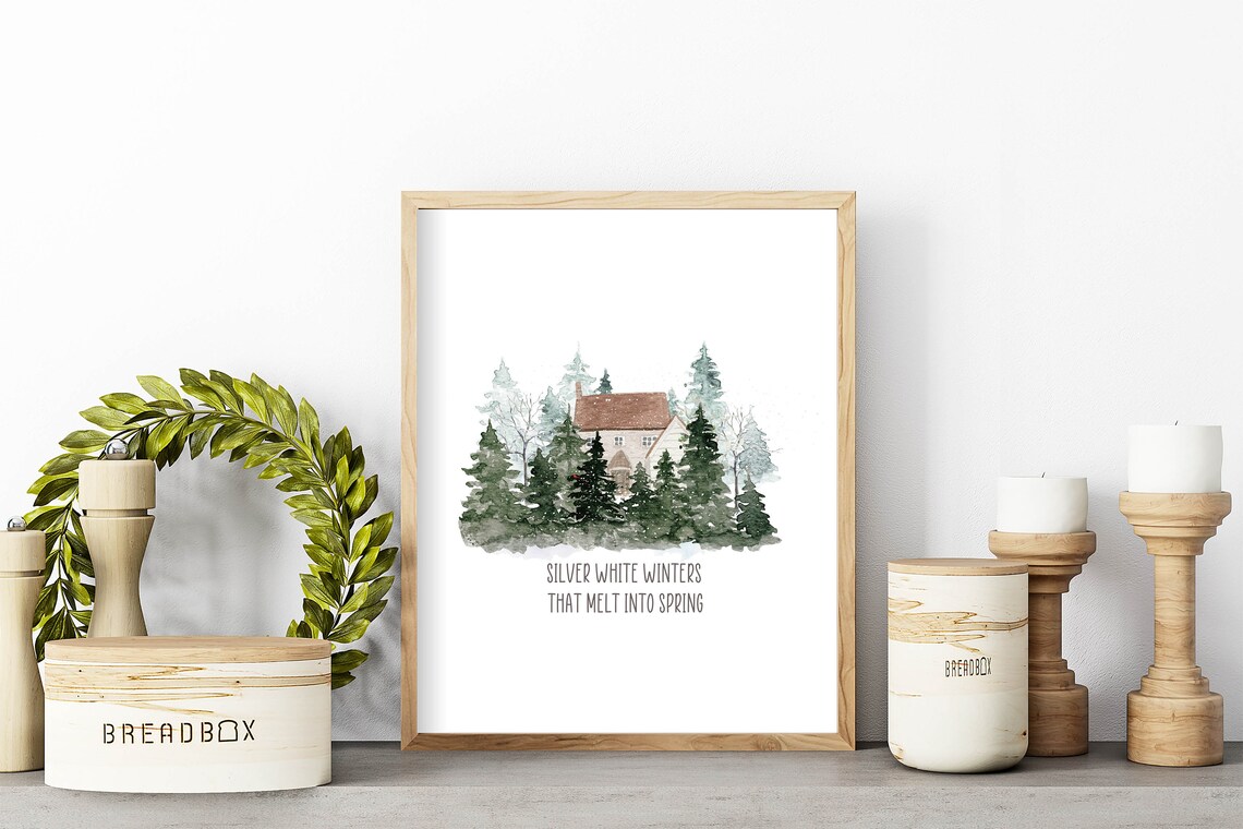 Silver White Winters That Melt Into Spring Quote Art Print - Image 8