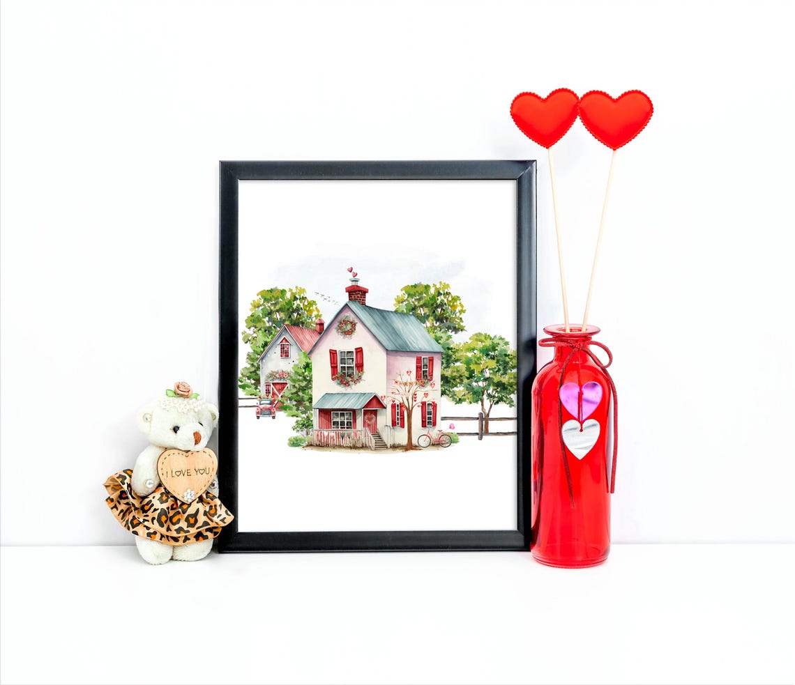 Valentine Farm Wall Art Country Decor 5x7 8x10 85x11 11x14 16x20 Farmhouse Sign Home Wall Art Diy Holiday Decor Valentine Sign - Image 3