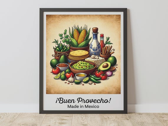 Mexican Food Wall Art Cuisine Kitchen Decor Foodie Gift