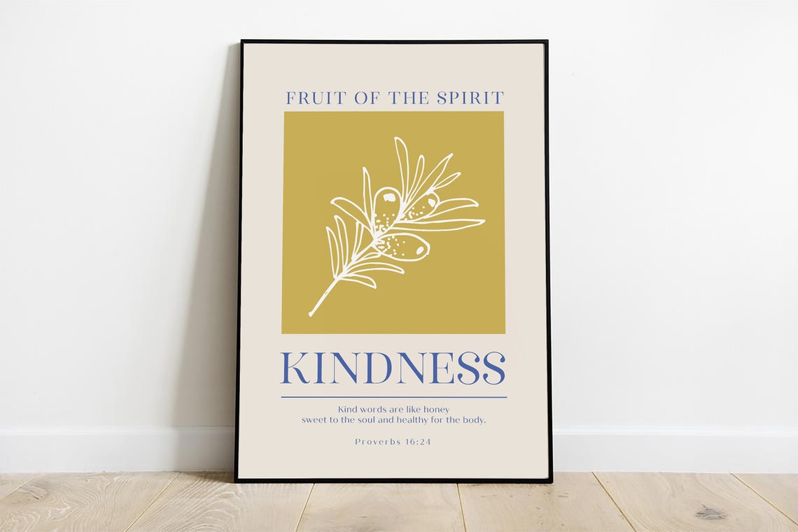 Fruit of the Spirit Kindness Proverbs 16:24 Botanical Art Print - Image 4