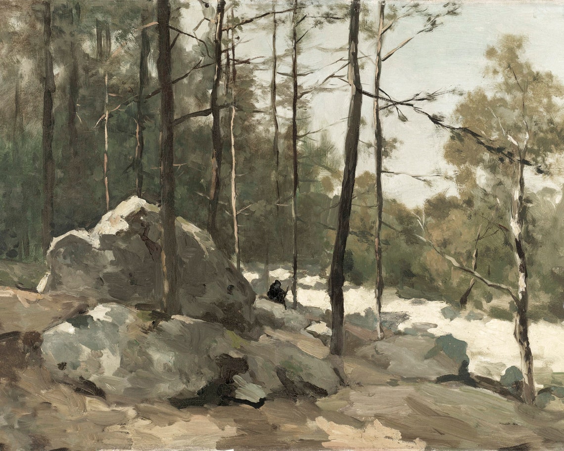 Vintage Forest Landscape Art Print, Nature Decor - Image 2