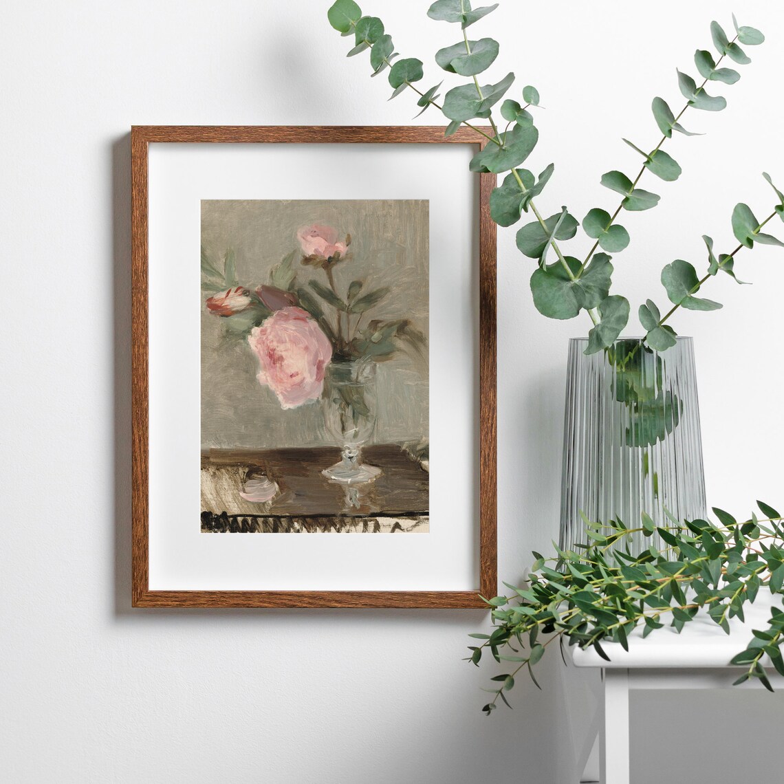 Vintage Peony Still Life, Farmhouse Floral Art Print - Image 2