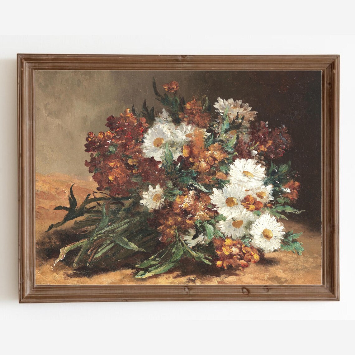 Vintage Autumn Flower Bouquet Still Life Art Print