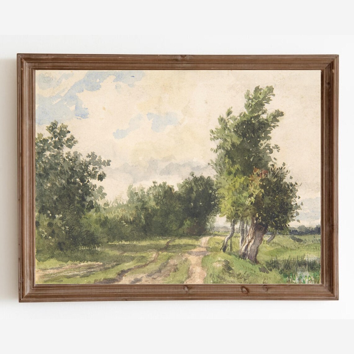 Country Landscape Vintage Farmhouse Art Print
