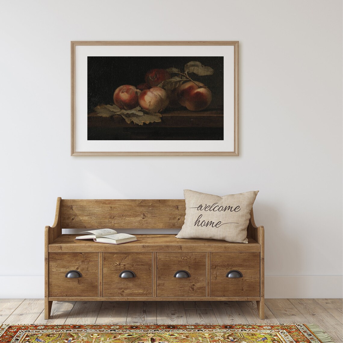 Peaches Still Life, Vintage Kitchen Art Print - Image 2