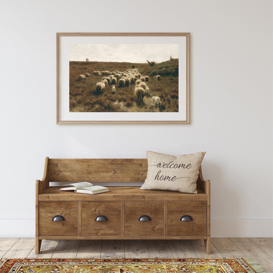 Sheep Painting, Vintage Farmhouse Wall Art Print - Image 2