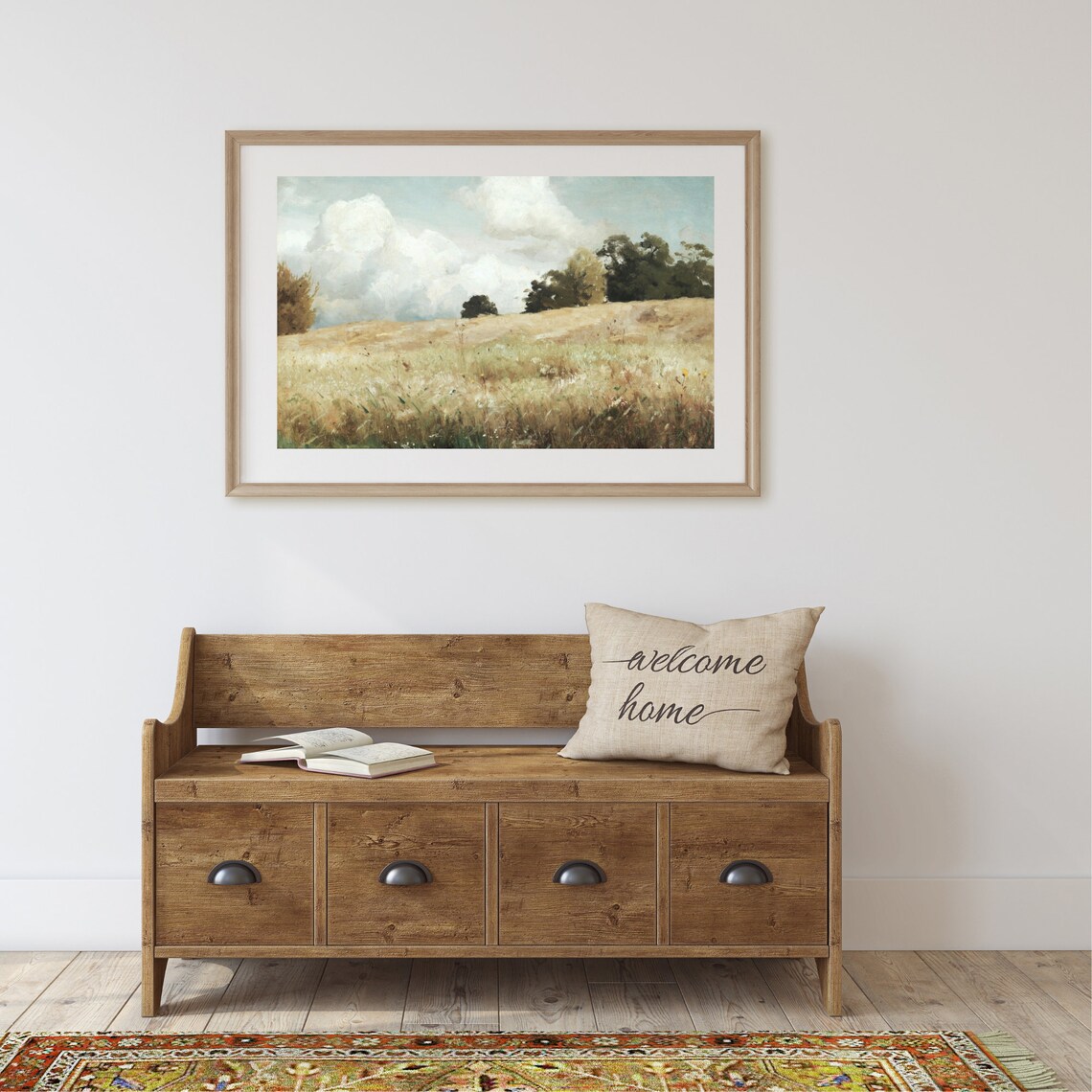 Vintage Country Landscape Farmhouse Art Print - Image 2
