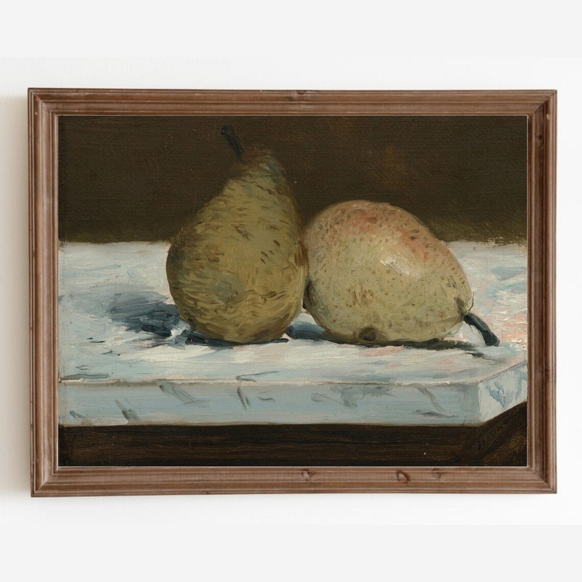 Pear Still Life Vintage Kitchen Art Print, Farmhouse