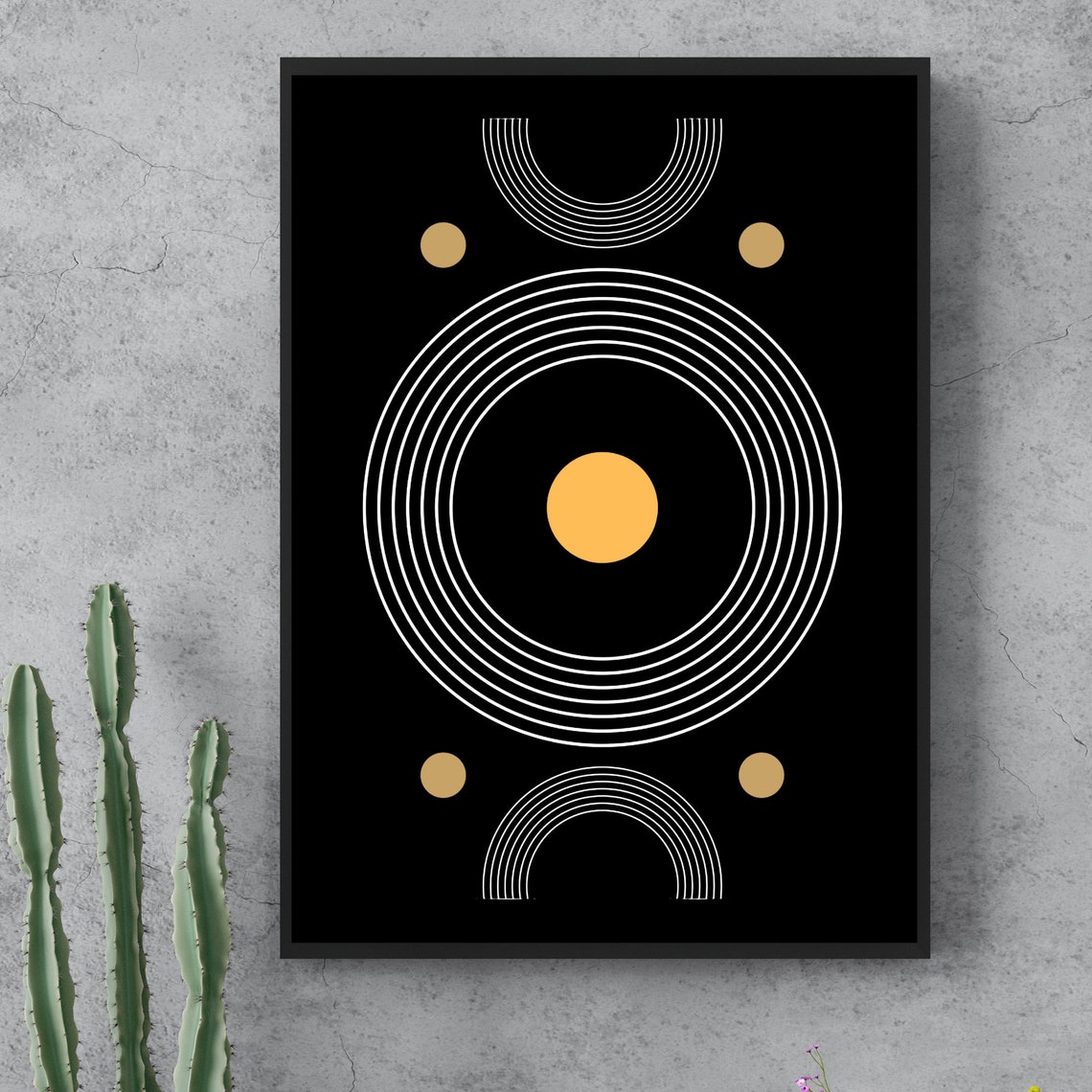 Mid Century Modern Art Living Room Decor Geometric Print Abstract Poster Minimalist Wall Art Art - Image 2