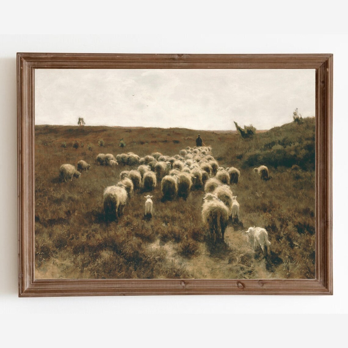 Sheep Painting, Vintage Farmhouse Wall Art Print