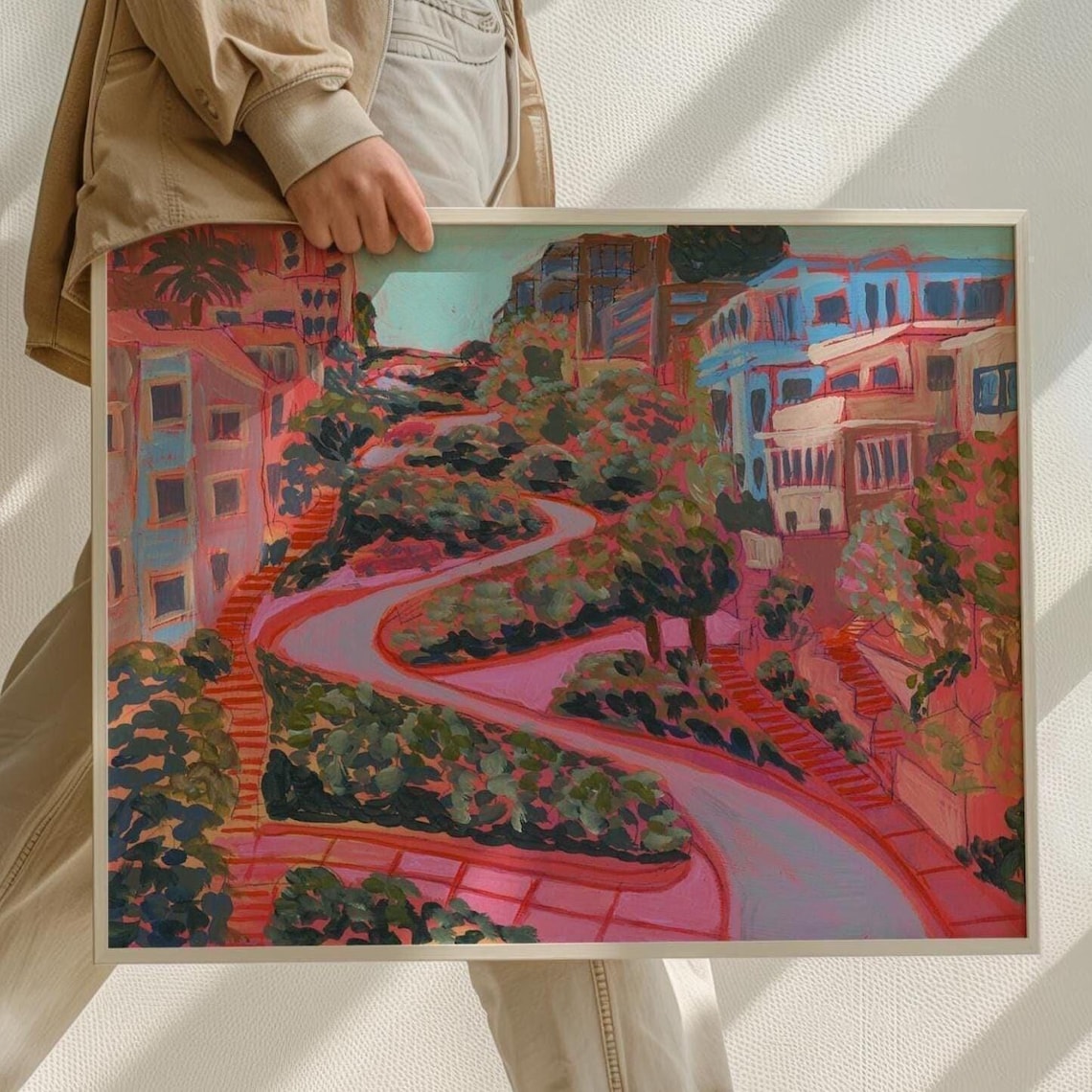 Lombard Street San Francisco Retro Mid-Century Art Print
