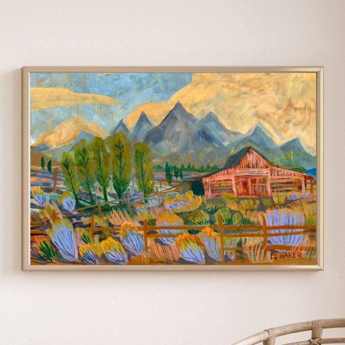 Grand Tetons National Park Vintage Travel Poster