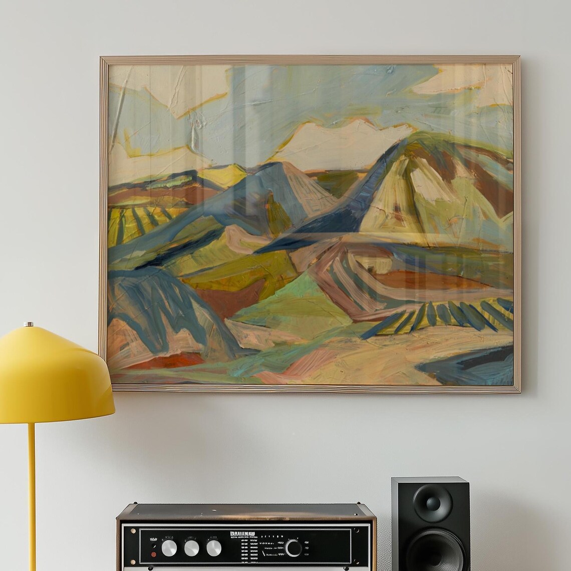 Neutral Desert Landscape, Boho Southwest Art Print