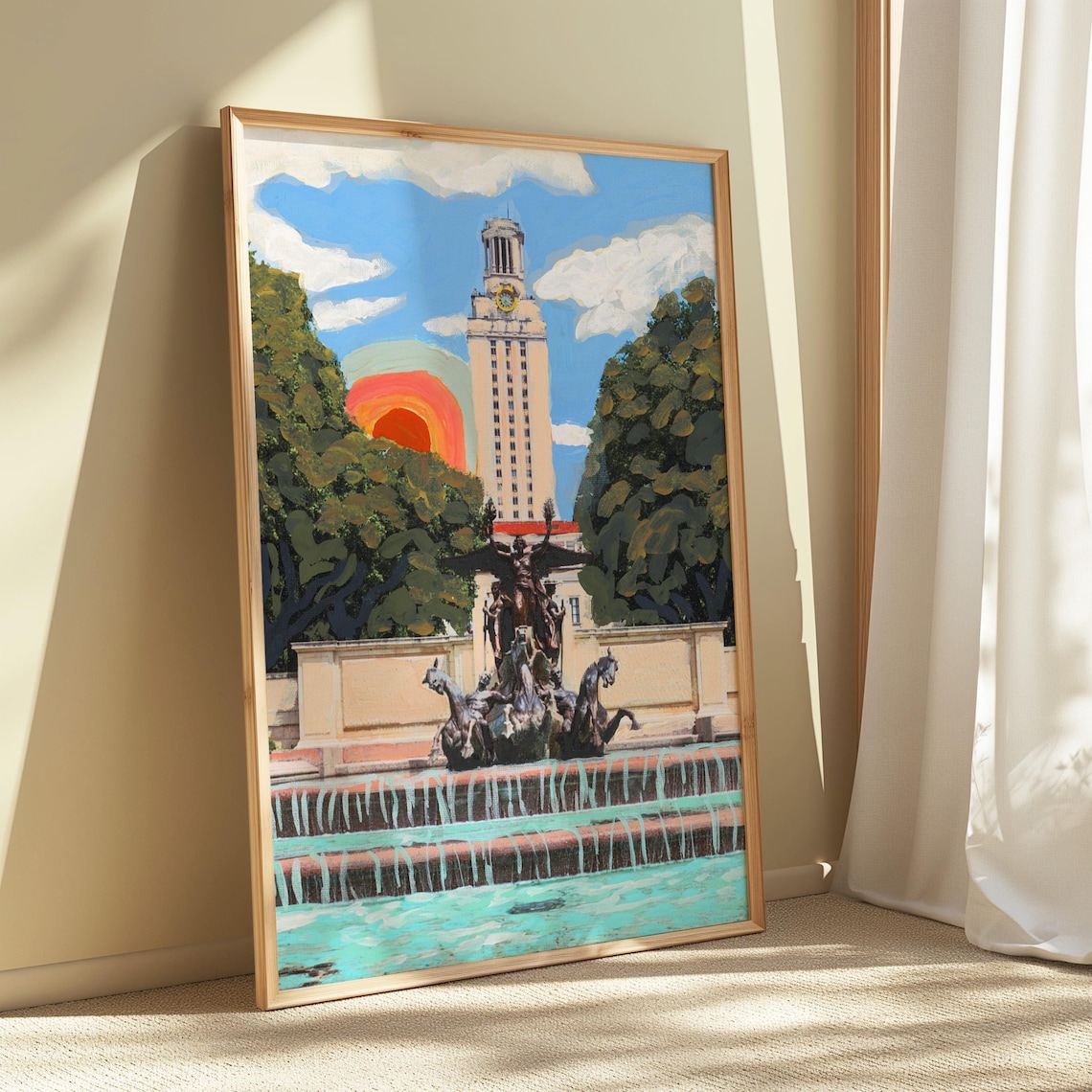 UT Austin Longhorn Print, Texas Art Print