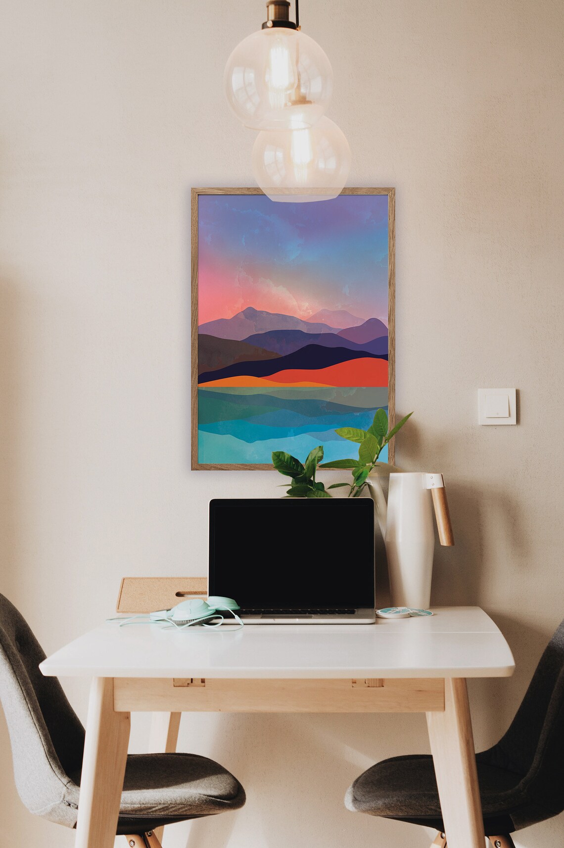 Mountains By The Sea Art Print, Coastal Landscape - Image 2