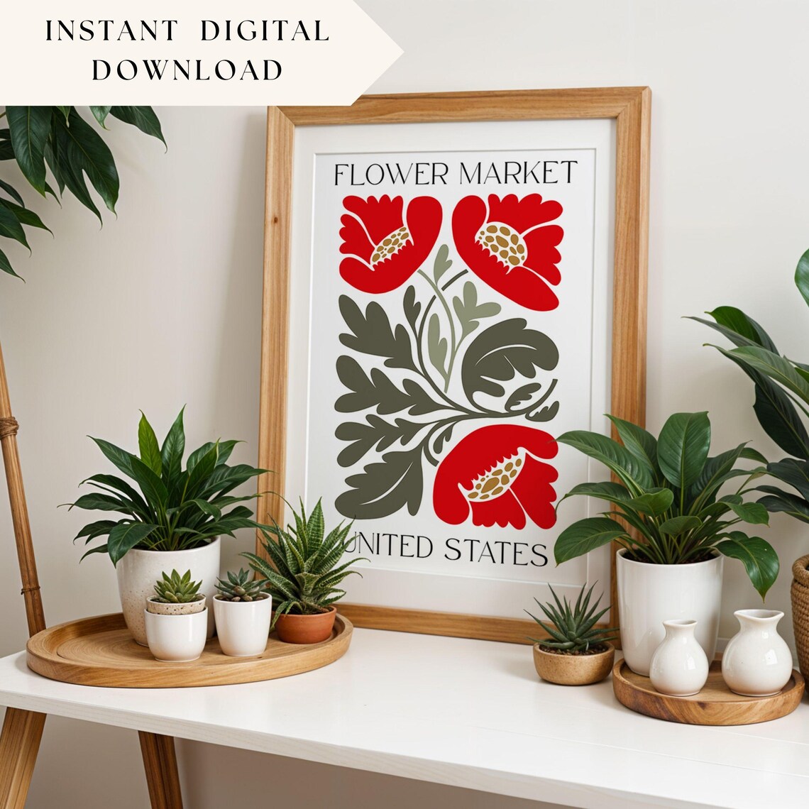 US Flower Market - Matisse Style Floral Print