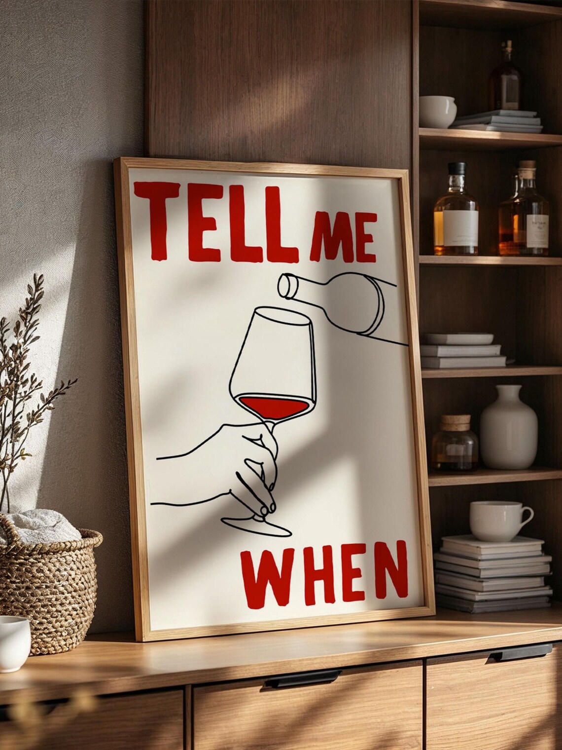 Tell Me When Wine Bottle Cocktail Poster - Image 2