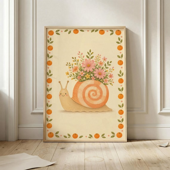 Smiling Crescent Moon With Pink Tulips Celestial Nursery Poster