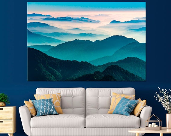 Fog Mountains Print Blue Ridge Mountains Art Smoky Mountains Print Extra Large Scenic Landscape Art Ridge Mountain Landscape