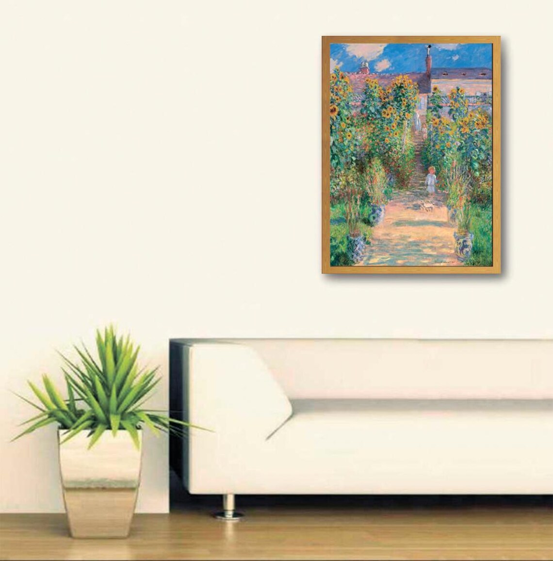 Claude Monet The Artists Garden At Vtheuil, Art Print - Image 3