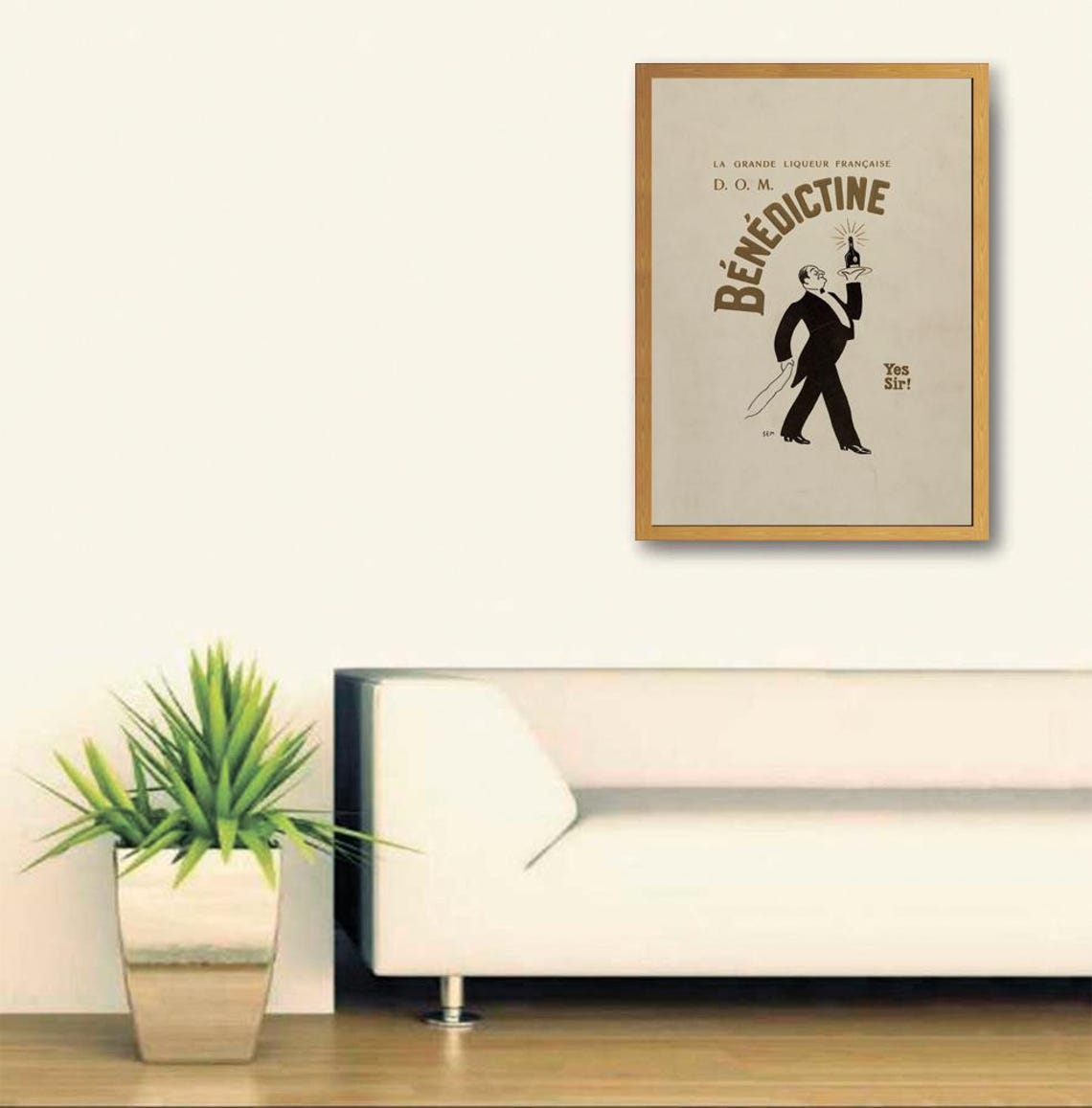 Benedictine DOM Vintage French Liqueur Butler Advertisement Poster - Image 2